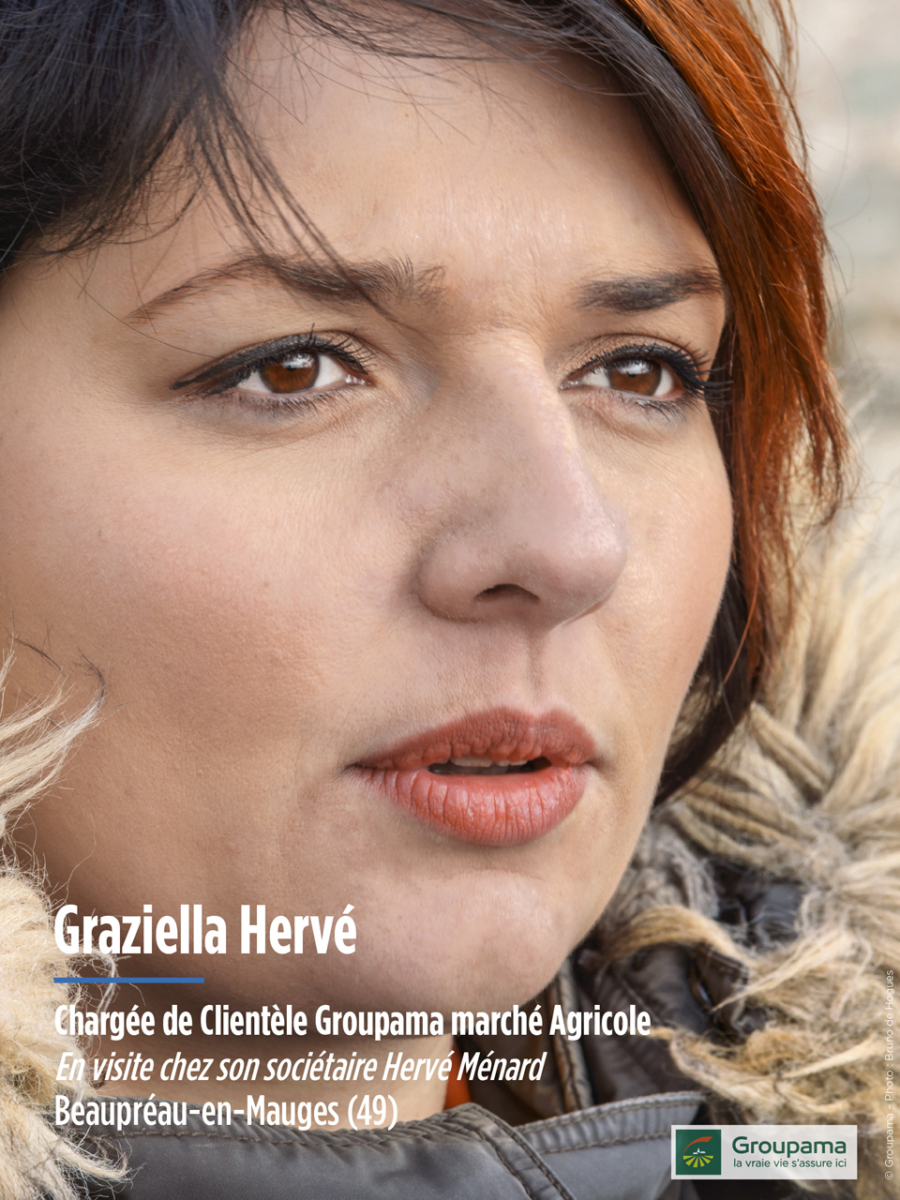 Graziella Hervé - Chargée de Clientèle Groupama marché Agricole en visite chez son sociétaire Hervé Ménard - Beaupréau-en-Mauges (49)