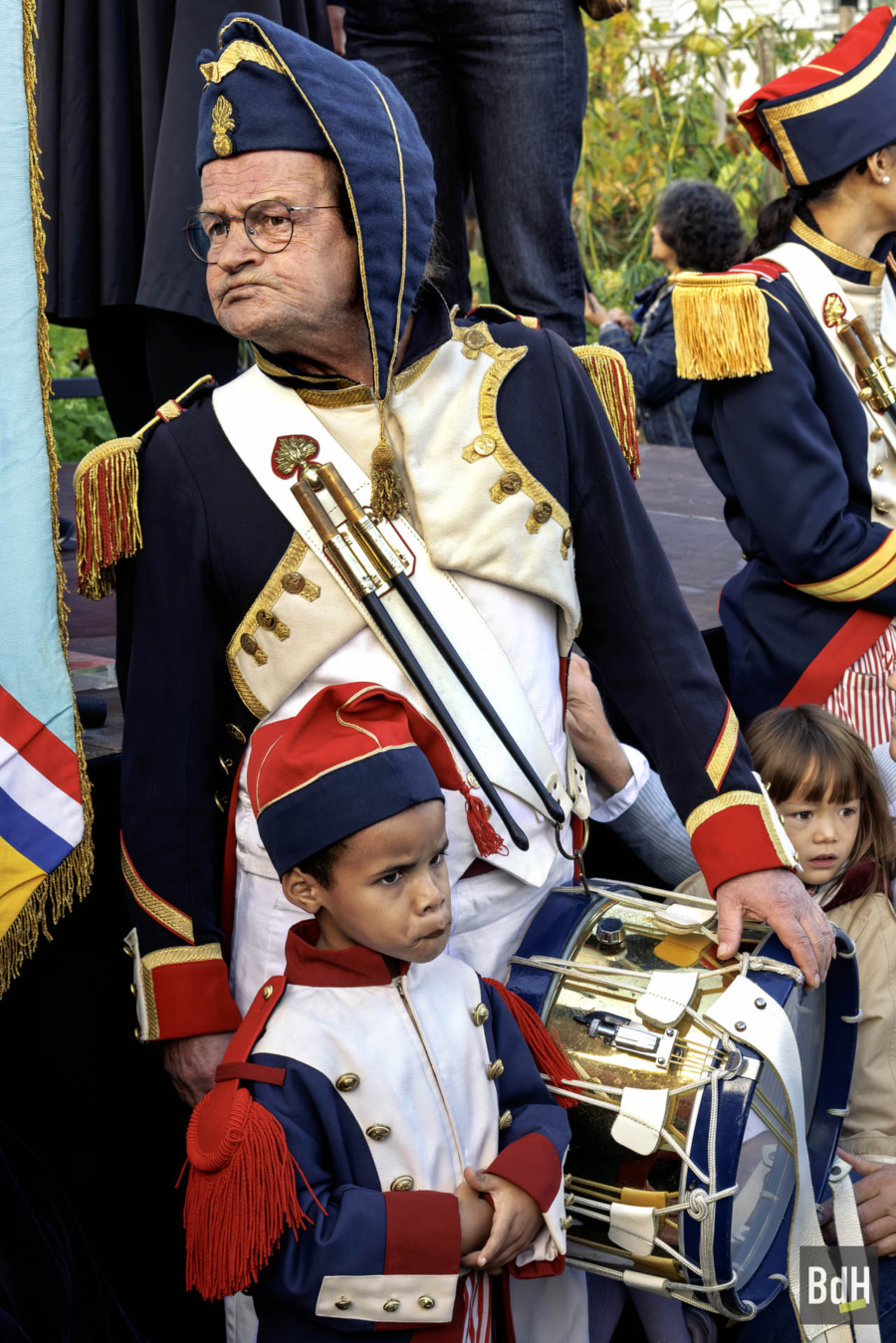 90ème anniversaire de 'La Fête des Vendanges de Montmartre' le 14 Octobre 2023. Joël Ben Hayoun, Chef-Tambour des P'Tits Poulbots